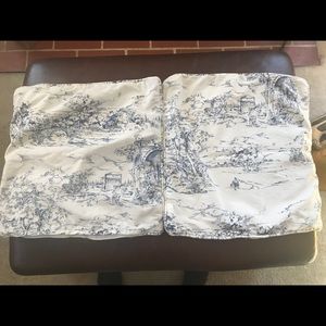 Pair of French Toile accent pillow covers.
